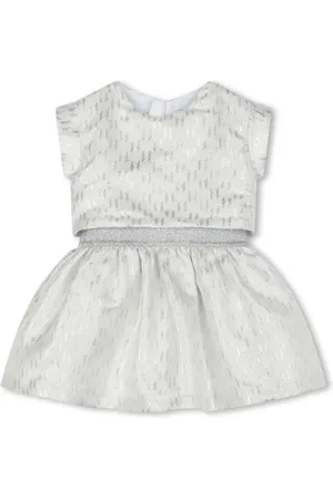 Karl Lagerfeld Logo-jacquard metallic-finish dress