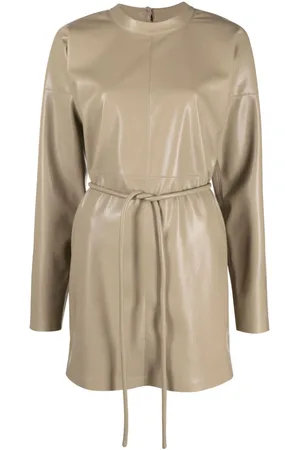 Nanushka Faux-leather drawstring-waist minidress