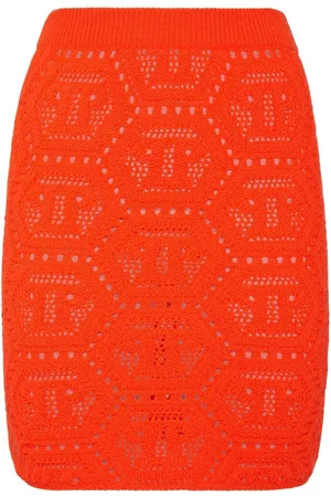 Philipp Plein Fluo Knit monogram miniskirt