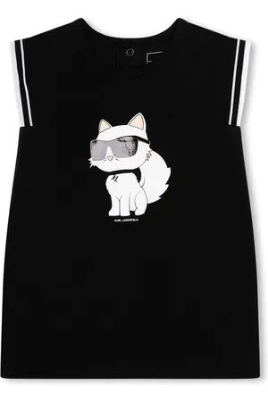 Karl Lagerfeld Ikonik Choupette-print cotton dress