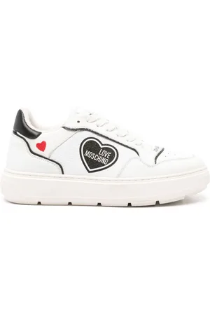 Love Moschino platform sneakers with heart motif in white