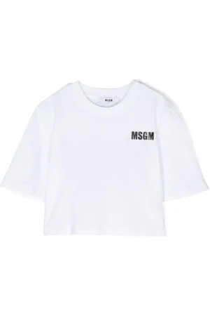 Msgm Logo-print cropped T-shirt