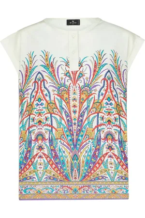 Etro Graphic-print Henley-neck T-shirt
