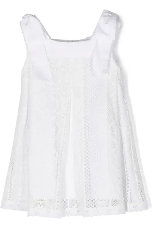 Lapin House Floral-crochet babydoll dress