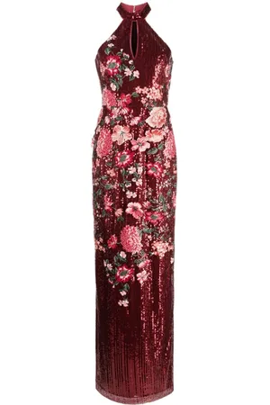 The latest collection of red halter neck dresses & gowns for women