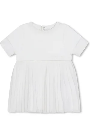HUGO BOSS Logo-embroidered pleated dress