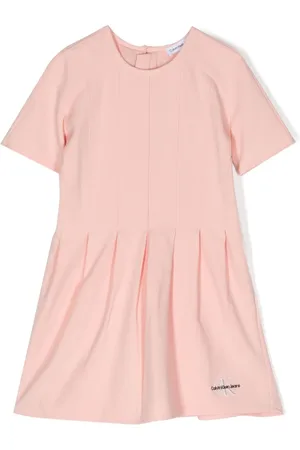 Calvin Klein Logo-embroidered pleated dress