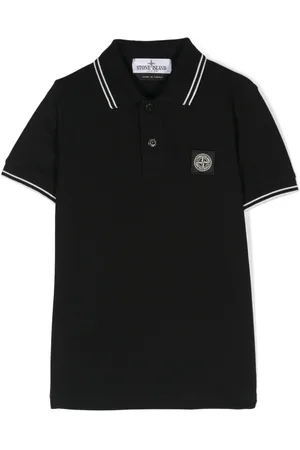 Stone Island Compass-motif cotton polo shirt