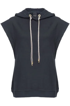 Pinko Crystal-embellished sleeveless cotton hoodie