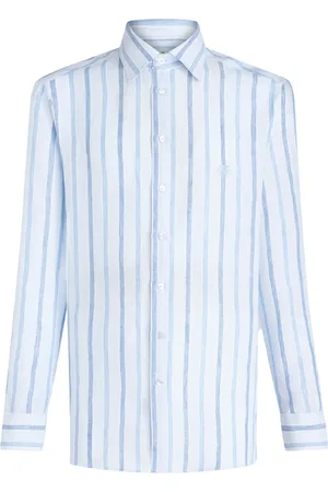 Etro Pegaso-embroidered striped shirt
