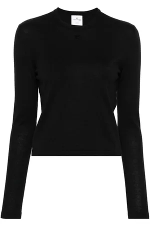 Courrèges Logo-embroidered ribbed top