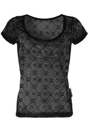 Marine Serre Crescent Moon-motif mesh top