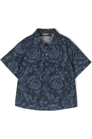 VERSACE Barocco-print cotton shirt