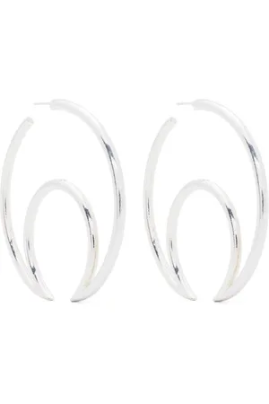 Marine Serre Moon-shaped hoop earrings