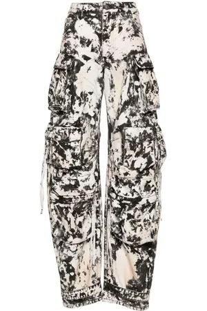 The Attico Fern printed wide-leg cargo jeans