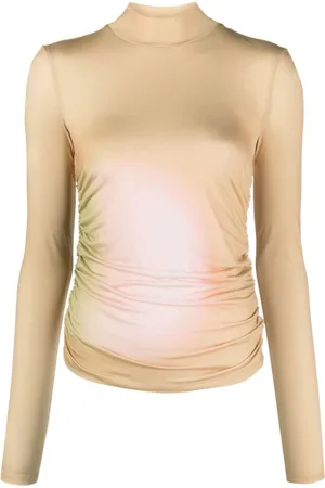 Patrizia Pepe Aurora-print ruched jersey top