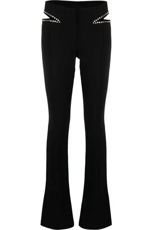 Patrizia Pepe Stud-detailing cut-out slim trousers