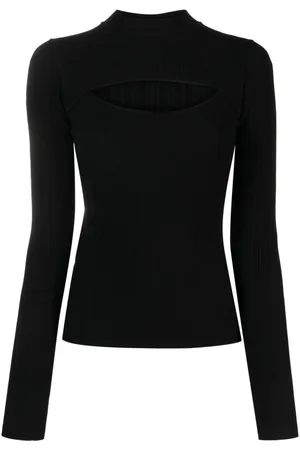 Patrizia Pepe Cut-out ribbed-knit jumper