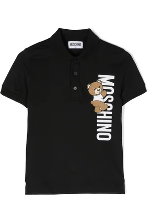 Moschino Teddy Bear cropped polo shirt - Black