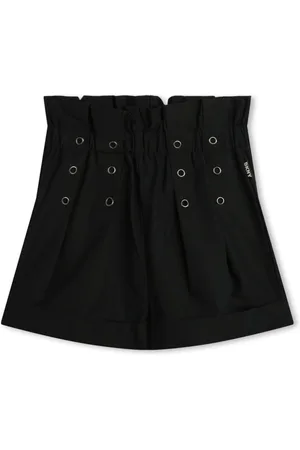 DKNY Eyelet-embellished high-waisted shorts