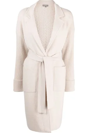 N.PEAL Cable-knit organic cashmere coat