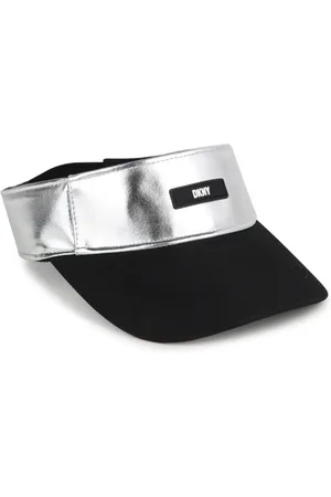 DKNY Metallic-finish logo-patch visor