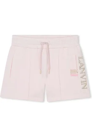 Lanvin Logo-embroidered cotton shorts