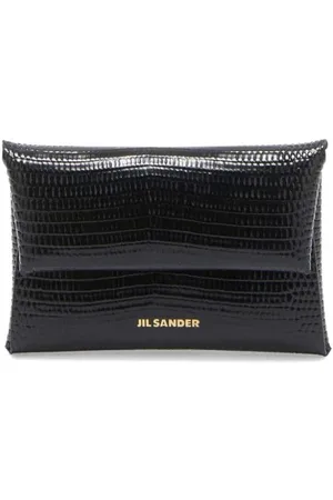 Jil Sander Logo-stamp lizard-effect leather coin purse