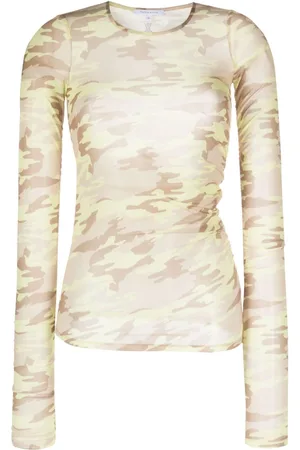 Patrizia Pepe Camouflage-print bee-motif jersey top