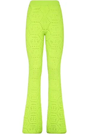 Philipp Plein Patterned-knit flared trousers