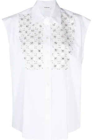 P.A.R.O.S.H. Sequined sleeveless cotton blouse