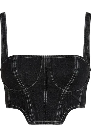 Karl Lagerfeld Cropped denim tank top