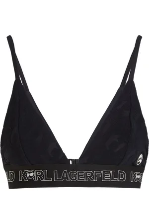 Karl Lagerfeld Ikon 2.0 logo-appliqu?? bikini top