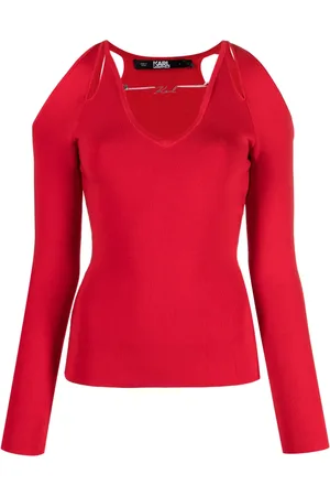 Karl Lagerfeld Cut-out logo-charm jumper