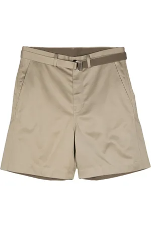 SACAI Wide-leg cotton chino shorts