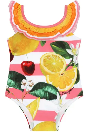 Dolce & Gabbana Fruit-print ruffle-detail swimsuit