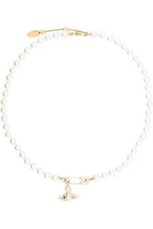Vivienne Westwood Orb safety-pin pearl necklace