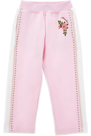 MONNALISA Floral-print stretch-cotton track pants