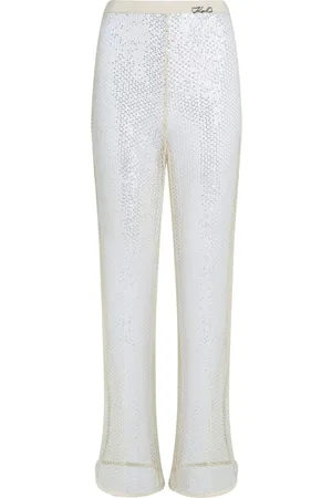 Karl Lagerfeld Sequinned mesh trousers