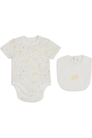 OFF-WHITE Graphic-print cotton babygrow set