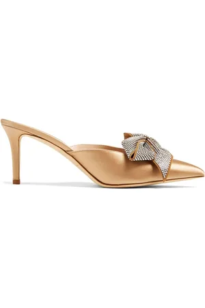 Sjp Rhinestone-embellished bow 70mm mules