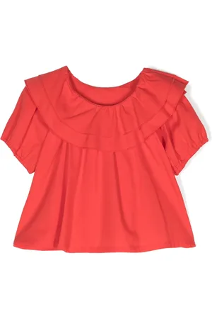 Lapin House Rounded-collar cotton blouse