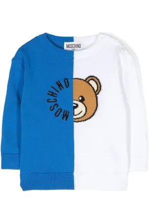 Moschino Intarsia-knit logo cotton jumper