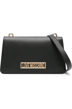 Moschino Logo-plaque leather shoulder bag