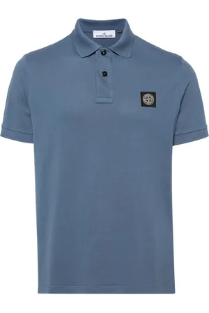 Stone Island Compass-appliqu?? cotton polo shirt