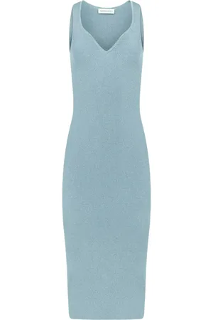 Nina Ricci Sweetheart-neck ribbed midi dress
