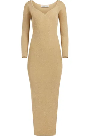 Nina Ricci Crystal-embellished ribbed maxi dress