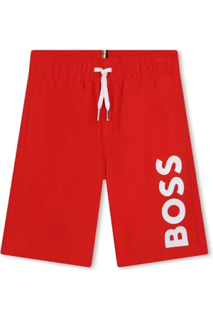 HUGO BOSS Logo-print drawstring-waistband swim shorts