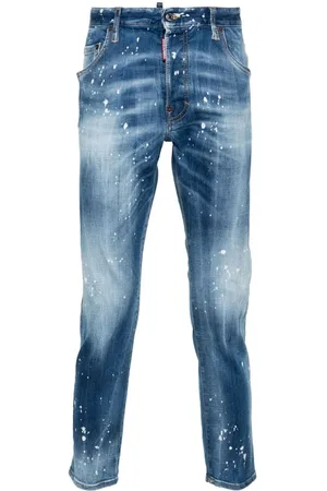 DSquared2 'Cool Guy' Orange Logo Slim Fit Jeans Blue | Boinclo ltd | Outlet  Sale