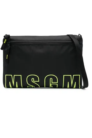 MSGM logo-lettering shoulder bag - Black